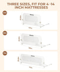 Universal 47 Inch Toddler Bed Rail Extra Long Foldable Gap Free Guard Fits Twin Full Queen And King Beds three sizes display