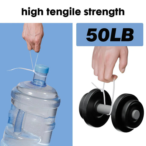 12 Inch Zip Ties 100 Pack Clear UV Resistant Industrial Cable Ties Self Locking Wire Ties For Indoor Outdoor Use 50 Lb Tensile Strength Built Tough Heavy Duty Nylon lifting weight