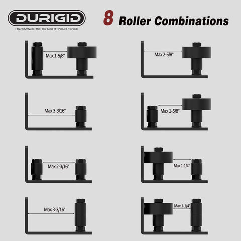 8 roller configurations of 2 Pack Barn Door Floor Guides With Felt Strips For Quiet Smooth Operation Bottom Roller Guides
