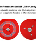 Hella Sturdy Adjustable Wire Spool Dispenser With Heavy Duty Cable Caddy Rack For Pros And Multi Tool Electrical Manager Built From Solid Metal Frame That Slaps In Every Shop, showcasing adjustable 6-hole design.