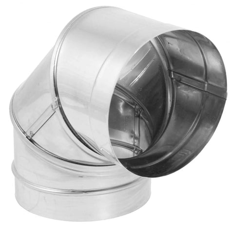 8 Inch Diameter Stainless Steel Single Wall Wood Burning Stove Elbow Connector 90 Degree Vent Pipe For Smoke And Exhaust Easy Install Durable Silver Finish For Safe Home Heating