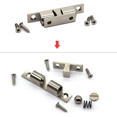 70mm Ball Catch Set Of 5 Solid Brass Chrome Plated Adjustable Double Ball Tension Roller Latch Hardware Fittings For Cabinets Closets Furniture Doors With Screws, chrome ball catch and screws