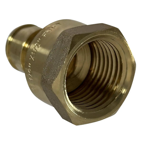 Brass adapter from 10 Piece PEX Expansion Adapter Set One Half Inch PEX A To One Half Inch Female NPT F1960 Certified