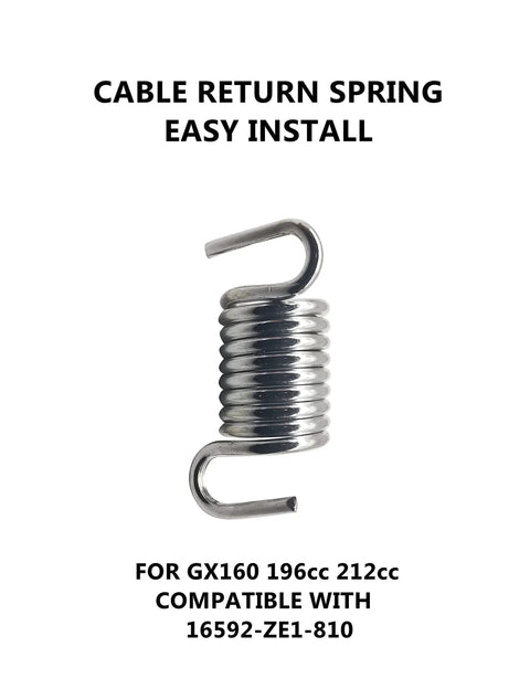 Cable return spring for GX160 GX200 Governor Spring Throttle Return Linkage Kit for Honda and Clone Engines, steel