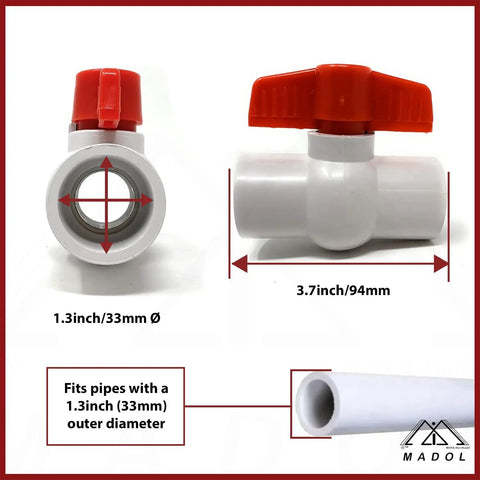 One Inch Pvc Ball Valve Socket Schedule 40 With Quarter Turn T Handle For Quick Flip Water Shut Off And Heavy Duty Inline Plumbing Connections That Slide Right On Without The Hassle