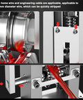 Close-up of Beast Drill Powered Wire Stripping Machine for Copper Recycling showing cable insertion and stripping components.