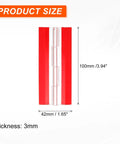 Six Piece Clear Acrylic Hinges, 100x42mm Invisible Self Adhesive Backing, 275 Degree Swivel, size dimensions displayed.