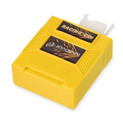 Digital Adjustable 9 Curves DC Racing CDI Box 6 Pin for CG 125cc 150cc 200cc 250cc Vertical Engines Beefed Up in yellow casing