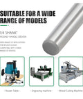 Premium 1/4 Inch T-Slot Router Bit With Precision Bearing Guide Dual Edge Grooving Cutter for Woodworking, showing 1/4" shank for various machines.