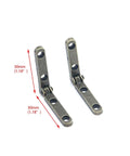 20 Pack Small Wooden Box Hinges With Screws, 90 Degree Folding Bronze Hinges for Jewelry Boxes, shown at 90-degree angle, zinc alloy