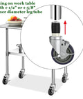 4 Inch Work Table Caster Wheels With Locking Brakes For Stainless Steel Prep Tables Expanding Stem Casters Set Of 4