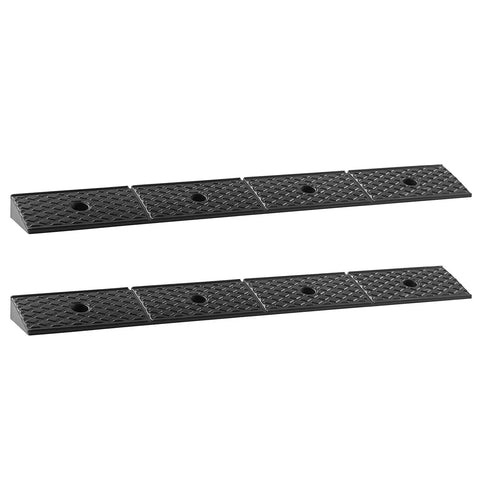 Two Pack Heavy Duty Rubber Curb Ramp With 2 Inch Rise For Cars SUVs Trucks And Trailers, 15 Ton Load Capacity, Drainage Tank Design