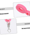 Close-up of pink silicone straw charm adapter for tumblers, silicone material, with clip showing durability. Six Pack Silicone Straw Charm Adapters For Tumblers, Stylish And Fun Straw Pendants For Home Parties Cafes And Gatherings, Durable Colorful Accessories That Elevate Any Sip And Add Trendy Flair To Your Drink