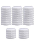 Premium White Patio Furniture Glides 120 Pack Soft Cushion Pads stacked, UV stable plastic for floor protection.