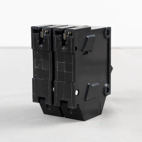 Side view of 2 Pole 60A Thermal Magnetic Miniature Circuit Breaker Plug In Panel Mount with Tool Free Install and 10KA Breaking Capacity.