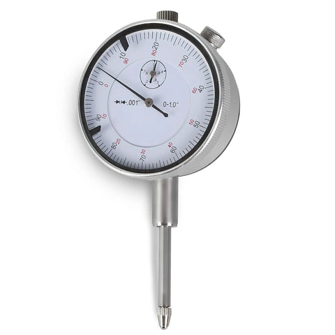 0-1 Inch Dial Indicator Gauge With 0.001 Inch Resolution, Lug Back, 360 Degree Bezel Rotation For Easy Zeroing, Adjustable Tolerance Markers