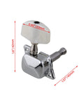 Banjo Machine Head Tuning Peg Set With Bushings Chrome Metal Replacement Parts For Guitar And Banjo Includes 4 Machine Heads