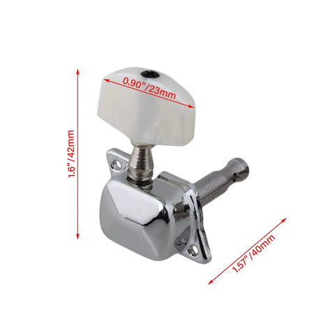 Banjo Machine Head Tuning Peg Set With Bushings Chrome Metal Replacement Parts For Guitar And Banjo Includes 4 Machine Heads