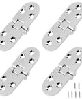 Heavy Duty Zinc Alloy Flip Top Hinges For Folding Tables, silver finish hinges and screws for easy assembly, 3.1 X 1.18 Inch.