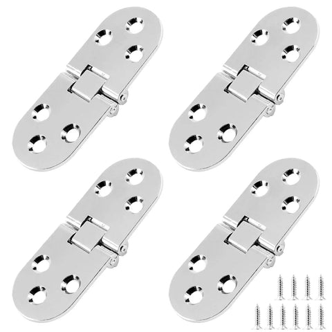 Heavy Duty Zinc Alloy Flip Top Hinges For Folding Tables, silver finish hinges and screws for easy assembly, 3.1 X 1.18 Inch.