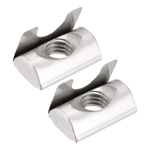 High Strength M5 Roll In Spring T Nuts With Spring Sheet For 4040 Aluminum Profile Slot, Nickel Plated Carbon Steel fasteners