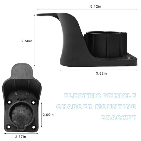 Gotta Get Your Cord Secure With This Electric Vehicle Charger Holder For SAE J1772 Stations. Wall mount for J1772 plugs, black, weather resistant.