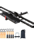 Heavy Duty Motorcycle Carrier Hitch Mount With 600 Lbs Capacity 47 Inch Longer Ramp Ratchet Straps And Stabilizer Dirt Bike Scooter Trailer Hauler For Car Or Truck With 2 Inch Hitch Receiver, showing platform and accessories.