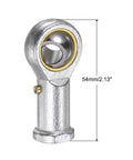 3/8 Inch Female Rod End Bearing Set With 3/8-24 Left And Right Hand Threads, Set Of 2 With Jam Nut, For Flexible Mechanical Linkage And Misalignment Up To 9 Degrees. 54mm steel rod end bearing