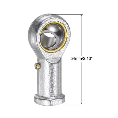 3/8 Inch Female Rod End Bearing Set With 3/8-24 Left And Right Hand Threads, Set Of 2 With Jam Nut, For Flexible Mechanical Linkage And Misalignment Up To 9 Degrees. 54mm steel rod end bearing
