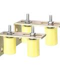 Two Set Heavy Duty Gate Guide Roller Kit With Nylon Rollers And L Shaped Brackets For Sliding Doors, One And Five Eighth Inch Diameter