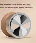 Top Shelf 58mm Espresso Tamper And Coffee Distributor Leveler Set featuring a snowflake blade design for even powder distribution.
