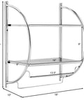 Wall Mount Two Tier Bathroom Shelf With Towel Bars Chrome Rustproof Finish 18 Inch Wide 22 Inch High Space Saving Bathroom Organizer