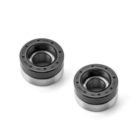 Harley Wheel Bearing And Seal Kit Front And Rear Direct Fit For Softail Dyna Sportster Road King Electra Glide 1973 1999 Replacement 9052 47519 83A Premium Quality Heavy Duty For Longevity And Smooth Ride, showing close-up of bearings on white background.