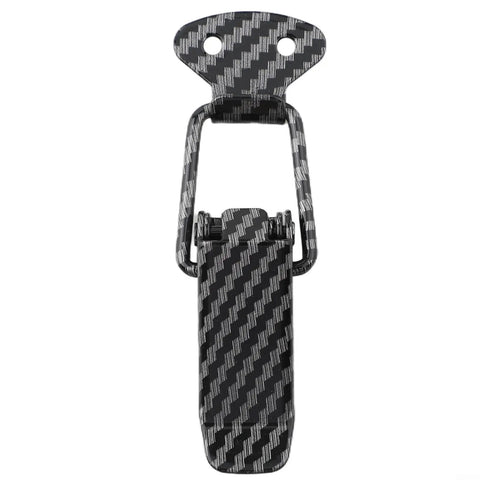 Front view of Set Of 2 Carbon Fiber Style Bumper Lock Clips With Quick Release Hooks Heavy Duty Auto Exterior Panel Fasteners