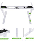 Fromann Dual Motor Standing Desk Frame With 3 Tier Legs Electric Height Adjustable Base For Home And Office White smooth lift system with quiet motor.
