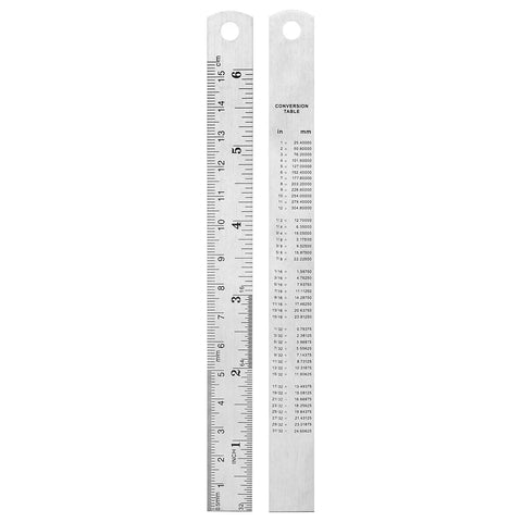 6 Inch Stainless Steel Ruler Set Of 4 With Safe Non Sharp Edge For Students And DIY Projects Durable Rustproof Metal Measuring Tool