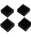 Four 40mm anodized aluminum heatsinks for TEC1 12706 Peltier module and NEMA 17 cooling with 3M8810 adhesive