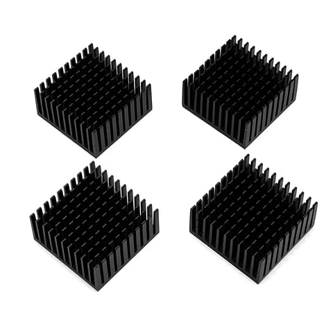 Four 40mm anodized aluminum heatsinks for TEC1 12706 Peltier module and NEMA 17 cooling with 3M8810 adhesive