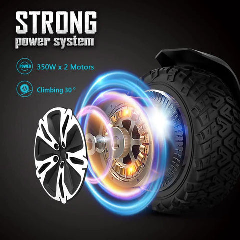 Warrior 8.5 Inch All Terrain Off Road Scooter power system detail with 350W motors and advanced climbing capability