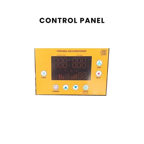 Control panel of Straight Up Powerhouse Dual Hose Portable Air Conditioner And Commercial Grade Heater with digital display.