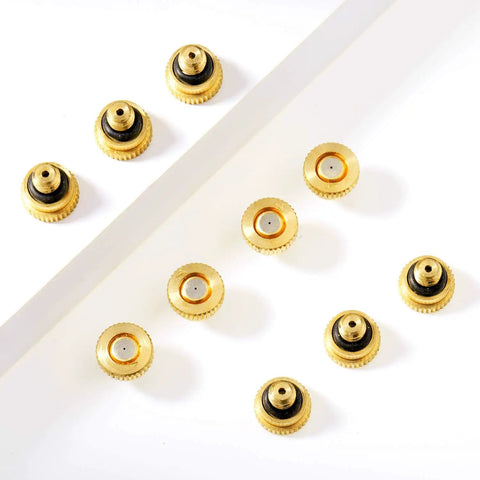 Brass Misting Nozzle Set For Low Pressure Systems, 40 Replacement Heads With 0.4 Mm Orifice, rust-proof brass body