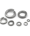 Big 530 Piece Stainless Steel Split Lock Washer Kit With M2 To M12 Sizes 304 Grade Includes Elastic Gaskets For Auto Bikes And Home Projects close-up