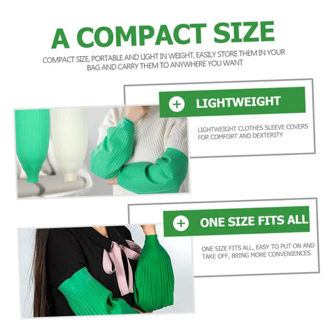 Super Tough Oil Resistant Latex Arm Sleeves Waterproof Heavy Work Oversleeve Grease Proof Cover in compact design with open cuffs.
