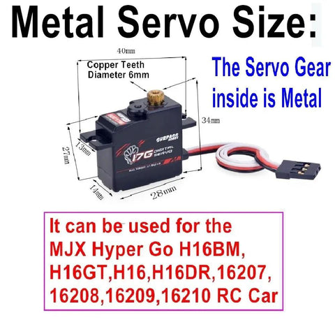 Upgrade Metal Servo Kit With Durable Servo Arms For Hyper Go H16 Series RC Cars, 16701 Upgrade Servo Parts Fit H16BM H16GT H16DR