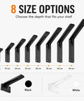Shelf Bracket Beefy Heavy Duty L Bracket White 39cm With Screws for various shelf sizes and colors displayed in image