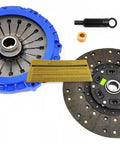 Heavy Duty Stage 2 Clutch Kit For 1993 Through 1997 Chevy Camaro Z28 SS and Pontiac Firebird Trans Am 5 7 LT Engine showing blue pressure plate and carbon disc.