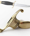 Rugged Finger Guard And Pommel Bolster Kit For Custom Knife Making, bronze handcrafted metal guard set, NKVD style example knife