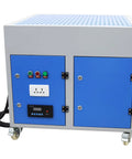 Top Tier Downdraft Table Dust Collector Vacuum For Metalworking Grinding Bench Featuring Badass 3000 Cubic Meters Per Hour Airflow and Multi Stage Industrial Filter That Slays Fine Workshop Dust And Debris Effortlessly, grey and blue metal construction with control panel.