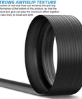 Close-up of Universal Garage Door Threshold Seal Strip Kit 20ft showing black ribbed rubber texture for anti-slip performance.