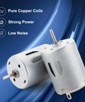 Two DC Motors 5 Pack 3-12V Micro 280 Type 1500-13000 RPM with copper coils on a blue background